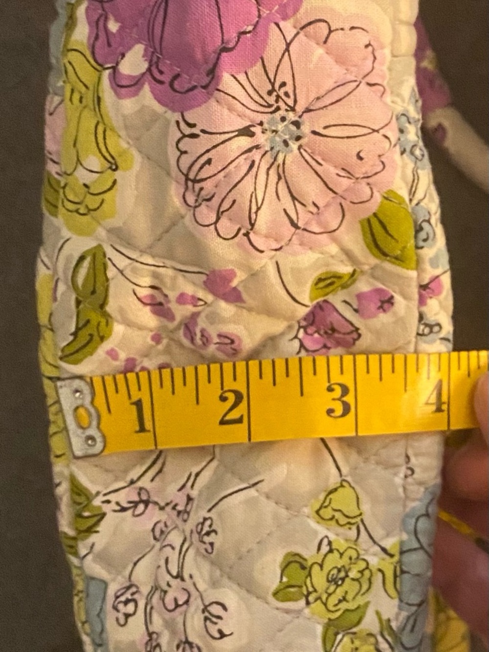 Vera Bradley Top Handle Floral Quilted Bag Blue/Grey/Pink - Picture 5 of 9